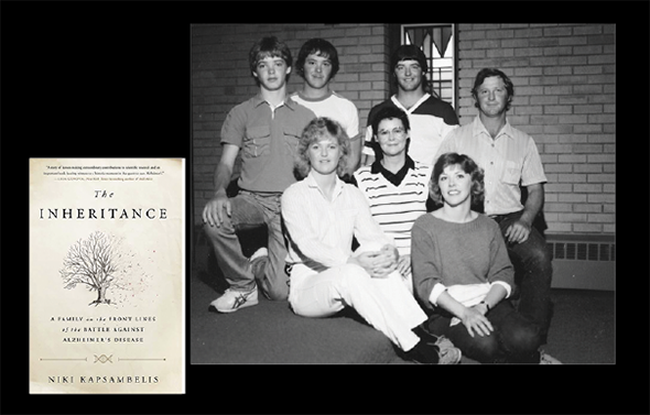 The DeMoe siblings with their mother in 1986. Back row, from left: Jamie, Doug, Dean, and Brian. Front row: Karla, Gail (their mom), and Lori. Karla was the only sibling who tested negative for the gene for early onset Alzheimer’s.