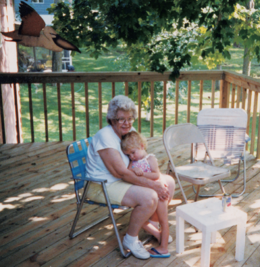 The author with her grandmother.