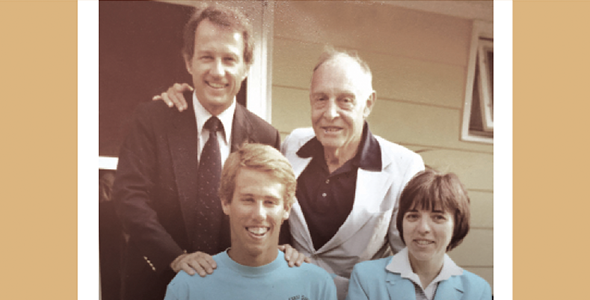 Robert Wells with his mentor, the late Klaus Hofmann, son, Kevin, and Frances Finn Reichl, Hofmann’s widow, circa 1981. (Photo: Courtesy Wells family)