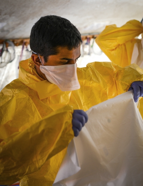 D’Cruz at the the Donka Ebola treatment center in Conakry, Guinea, in January 2015.