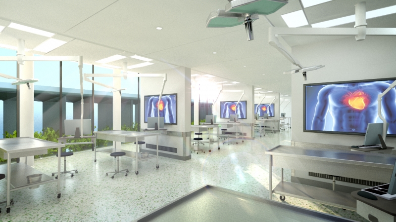 A new anatomy lab on the top floor is designed with enhanced, interactive learning in mind.
