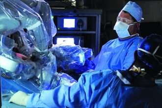 Zeh performing a robotic Whipple at UPMC Presbyterian, one of only a handful of hospitals in the United States to offer the procedure.